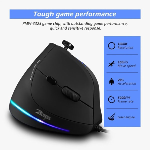 Master C18 Rocker Vertical Gaming Mouse E-sports Dedicated Wired Grip Custom Macro Programming Marquee - Image 5