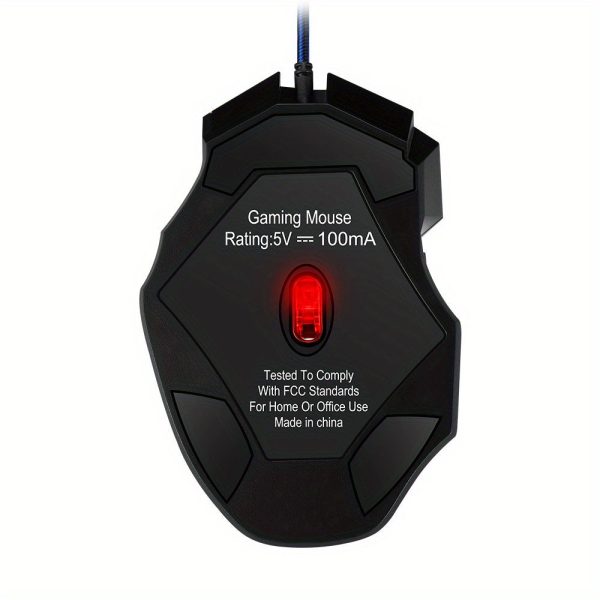 T-WOLF Wired Gaming Mouse with 7 Programmable Buttons, Optical Sensor, Ambidextrous Design, RGB Lighting, for Windows 7 - USB Corded Computer Mouse for E-Sports, Office Use, No Battery Required - Image 6