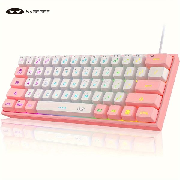 MageGee TS91 Mini 60% Gaming/Office Keyboard, Waterproof Keycap Type Wired RGB Backlit Compact Computer Keyboard For Windows/Mac/Laptop - Image 13