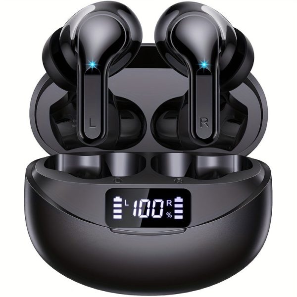 Wireless Earbuds V5.3 Earphones, 35Hrs Playtime Headphones LED Display Noise Cancelling Clear Calls Ear Buds with Charging Case for Workout/Office - Image 3