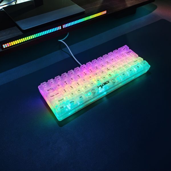 Full Transparent Keyboard, 61 Key Keyboard, TYPE-C Key Line Separation, Film Material, RGB Backlight, Office, Games More Cool! For Windows Laptop PC Mac Birthday/Easter/Presidents Day/Boy/Girlfriend Gift - Image 2