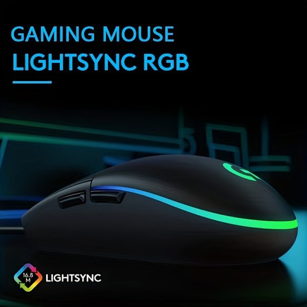 Logitech G102 Wired Gaming Mouse with Customizable RGB Lighting, High-Precision 8K DPI Sensor, Comfortable Right-Handed Design, Optical Movement Detection, Compatible with Windows 8, eSports Ready - Image 4