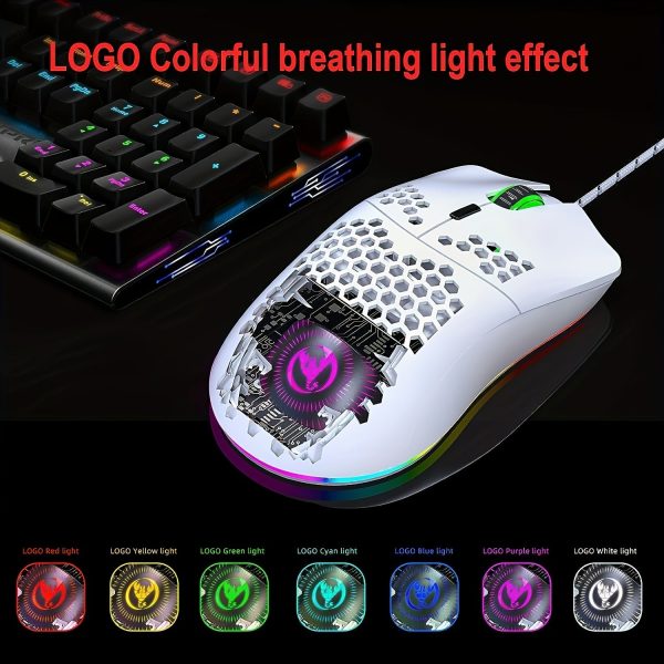 Wired Gaming Mouse, J900 6 RGB Lighting 6400 DPI Programmable USB Gaming Mice with 6 buttons, Honeycomb Shell Ergonomic Design for PC Gamers and Xbox and PS4 Users - Image 5