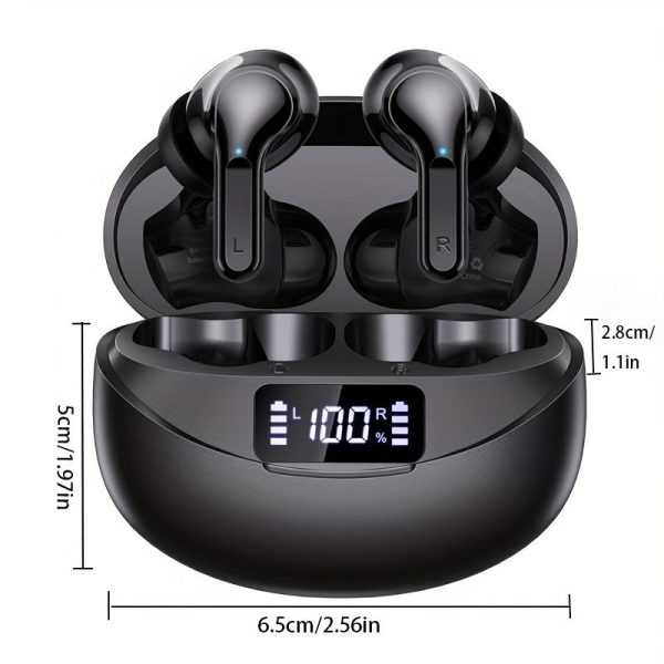 Wireless Earbuds V5.3 Earphones, 35Hrs Playtime Headphones LED Display Noise Cancelling Clear Calls Ear Buds with Charging Case for Workout/Office - Image 2