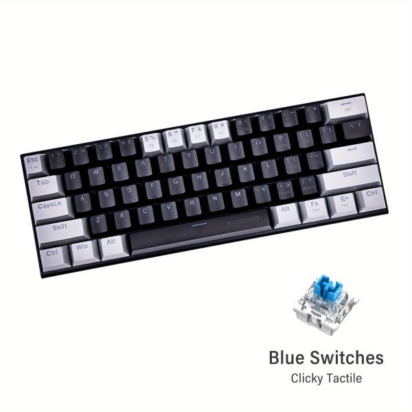 E-YOOSO 60% Mechanical Keyboard: Experience Ultra-Compact Gaming with LED Backlit and Mac/Windows Compatibility! - Image 5