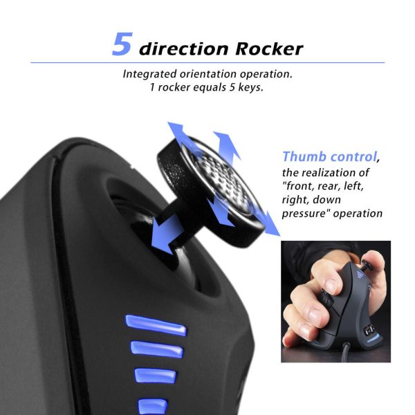 Master C18 Rocker Vertical Gaming Mouse E-sports Dedicated Wired Grip Custom Macro Programming Marquee - Image 6