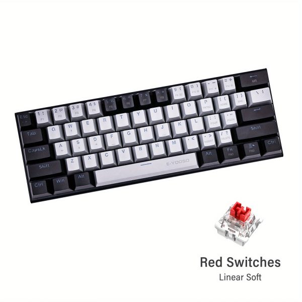 E-YOOSO 60% Mechanical Keyboard: Experience Ultra-Compact Gaming with LED Backlit and Mac/Windows Compatibility! - Image 7