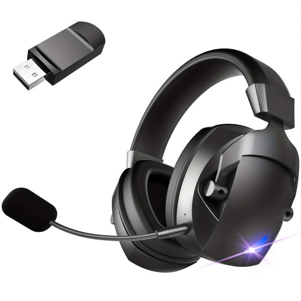 Ultra-Clear Wireless Gaming Headset with Detachable Mic - 3 Connectivity Modes, 1200mAh Battery for 48 Hrs Playtime, Low Latency & Noise Isolation - Perfect Holiday Gift