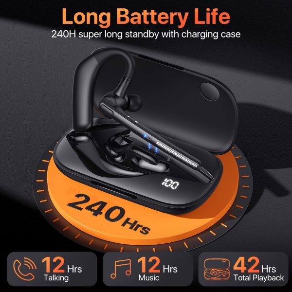 Wireless Wireless Earbuds with 500mAh Charging Case: 42 Hours Talking Time, Built-in Microphone, and Touch Controls for iOS and Android Phones - Image 3