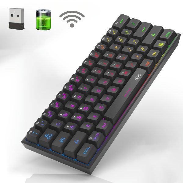 MageGee TS91 Mini 60% Gaming/Office Keyboard, Waterproof Keycap Type Wired RGB Backlit Compact Computer Keyboard For Windows/Mac/Laptop - Image 14