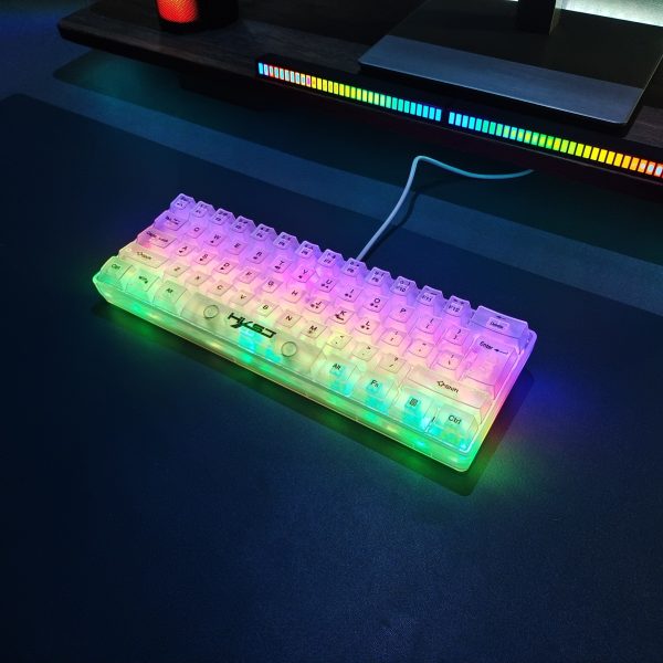 Full Transparent Keyboard, 61 Key Keyboard, TYPE-C Key Line Separation, Film Material, RGB Backlight, Office, Games More Cool! For Windows Laptop PC Mac Birthday/Easter/Presidents Day/Boy/Girlfriend Gift - Image 4