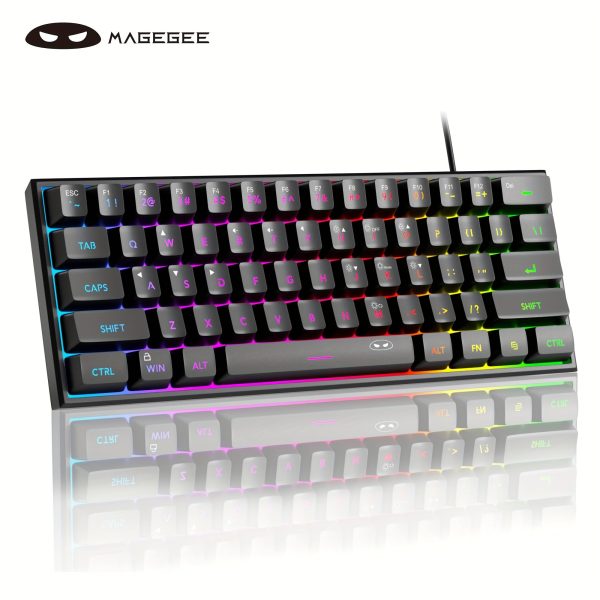 MageGee TS91 Mini 60% Gaming/Office Keyboard, Waterproof Keycap Type Wired RGB Backlit Compact Computer Keyboard For Windows/Mac/Laptop - Image 3