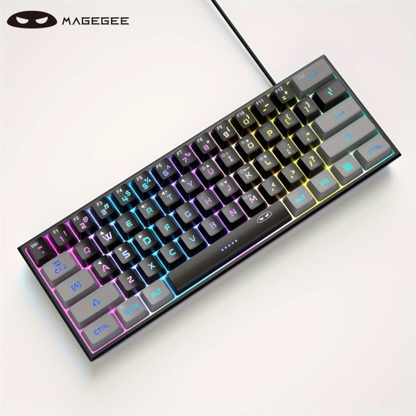 MageGee TS91 Mini 60% Gaming/Office Keyboard, Waterproof Keycap Type Wired RGB Backlit Compact Computer Keyboard For Windows/Mac/Laptop - Image 4