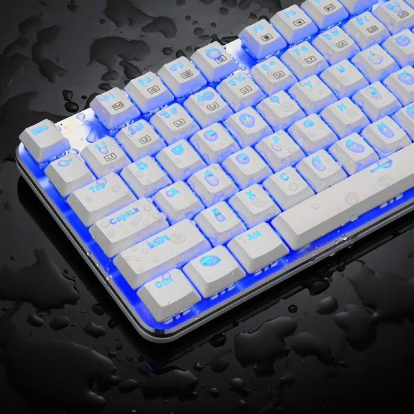 EagleTec KG051-BR Blue LED Backlit Mechanical Gaming Keyboard Low ProfileMechanical Gamers Keyboard 104 Key - Image 4