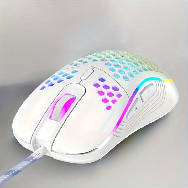 Wired USB Gaming Mouse With Heat Dissipation Lightweight Wired LED Gaming Mouse Honeycomb Design 7200dpi Ergonomic Optical 6 Buttons Gaming Mice For Computer Laptop - Image 4