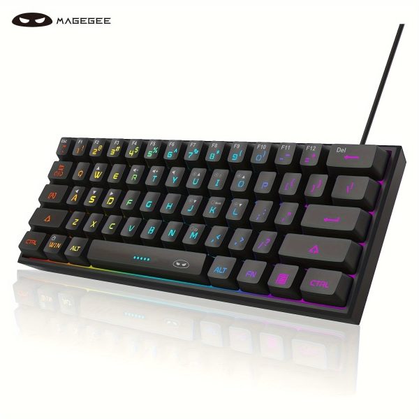 MageGee TS91 Mini 60% Gaming/Office Keyboard, Waterproof Keycap Type Wired RGB Backlit Compact Computer Keyboard For Windows/Mac/Laptop - Image 6