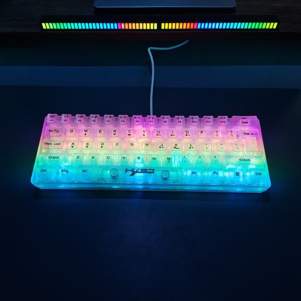 Full Transparent Keyboard, 61 Key Keyboard, TYPE-C Key Line Separation, Film Material, RGB Backlight, Office, Games More Cool! For Windows Laptop PC Mac Birthday/Easter/Presidents Day/Boy/Girlfriend Gift