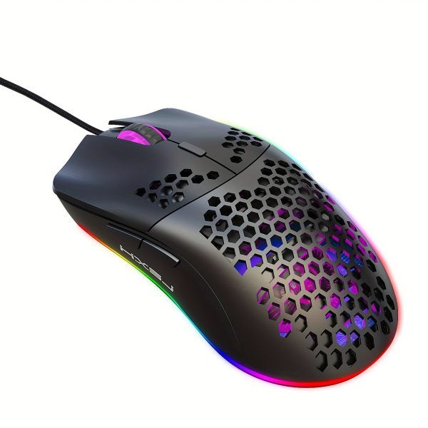 Wired Gaming Mouse, J900 6 RGB Lighting 6400 DPI Programmable USB Gaming Mice with 6 buttons, Honeycomb Shell Ergonomic Design for PC Gamers and Xbox and PS4 Users - Image 4