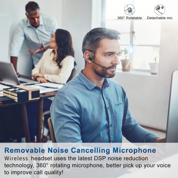 Business Wireless Earphones, Independent Detachable Magnetic Microphone Lever, 360 ° Rotating Microphone For Wireless Earphone Calls, High-definition Call Wireless Earphones, Business Earphones. - Image 6