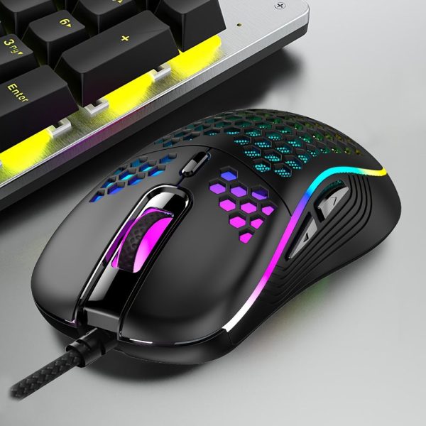 Wired USB Gaming Mouse With Heat Dissipation Lightweight Wired LED Gaming Mouse Honeycomb Design 7200dpi Ergonomic Optical 6 Buttons Gaming Mice For Computer Laptop - Image 5