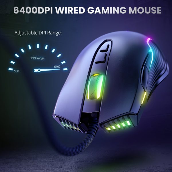 ONIKUMA CW905 Wired Mouse Game Lightweight Usb Computer Laptop Mute Mouse