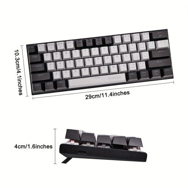 E-YOOSO 60% Mechanical Keyboard: Experience Ultra-Compact Gaming with LED Backlit and Mac/Windows Compatibility! - Image 2