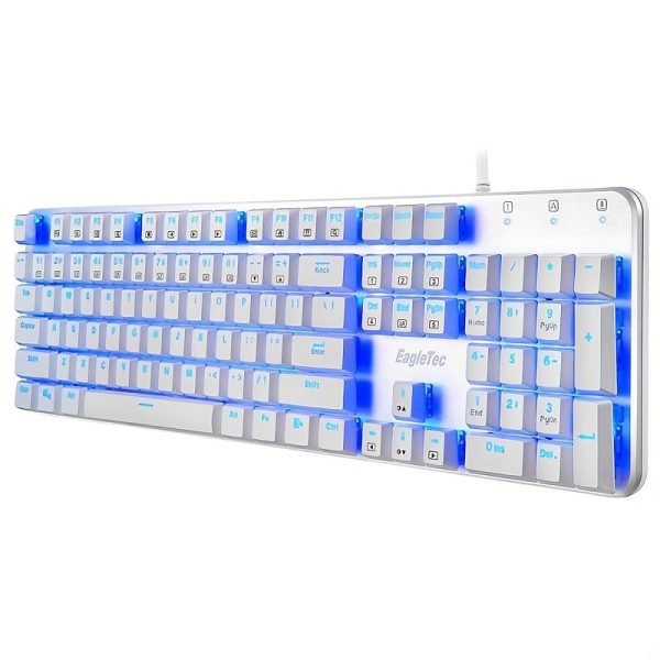 EagleTec KG051-BR Blue LED Backlit Mechanical Gaming Keyboard Low ProfileMechanical Gamers Keyboard 104 Key - Image 3